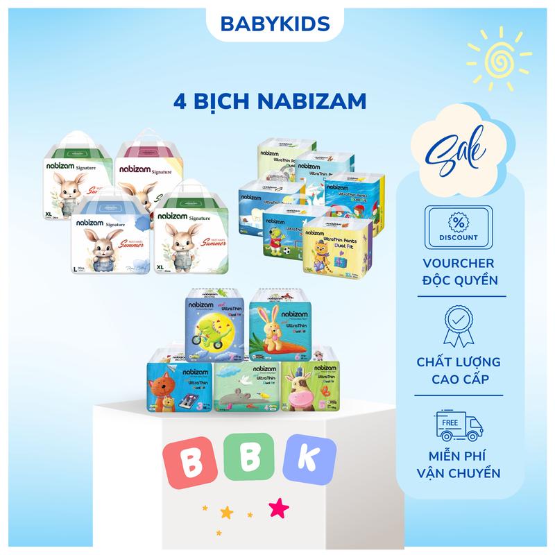 [BBK] [CS] Combo 4 Bịch Bỉm Nabizam mềm mỏng thoải mái và thông ...