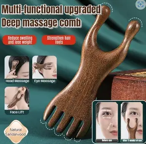 Eye Meridian Comb Sandalwood Comb Meridian Massage Home Use Five Claws/Sisir Meridian Mata/Sisir Cendana/Pijat Meridian Lima Cakar Di Rumah/Sisir Pijat Meridian / Perangkat Kecantikan Lima Cakar Cendana / Sisir Pijat Versi Upgrade