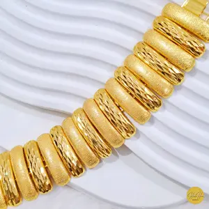 (Beli 2 Bonus 1 Random)Gelang Rantai Bambu Warna Emas 24k Kualitas Premium|Aksesoris Wanita-Anti Karat-Anti Hitam