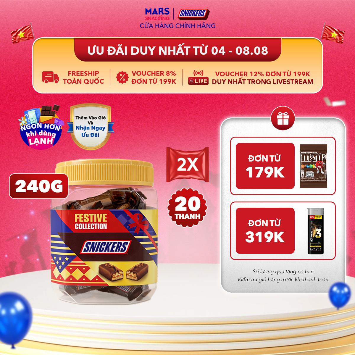 [DIỆN MẠO MỚI 20 THANH] Combo 2 Hũ kẹo sô cô la nhân đậu phộ