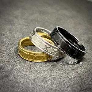 Cincin Romawi Pria Keren Stainless 316L Tahan karat