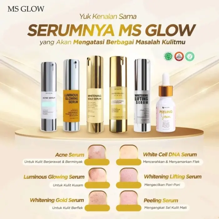 Ms Glow Serum Luminous | Whitening Gold Serum | Serum Lifting | Serum Acne | Serum WhiteCell DNA | Serum Peeling Ms Glow 4