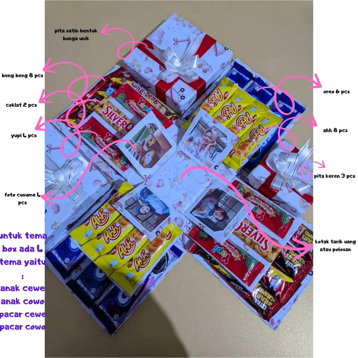 Snack box gift box snack hampers snack kado ulang tahun anniversary atau wisuda anak dan dewasa paket