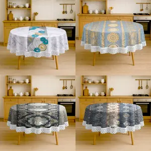 Taplak Bulat Renda Motif Elegant Ukuran 147 Cm