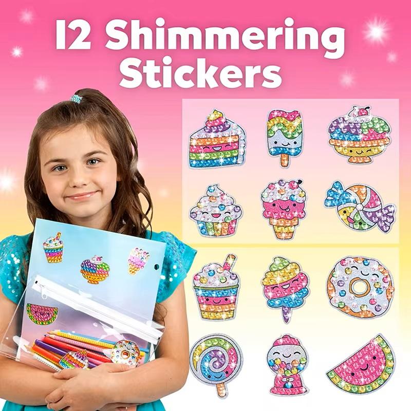 12 Create Big Gem Diamond Painting Sticker Kit Art Craft Girls Boys Unicorn Animal Sealife Magical Mosaic Dot Sticky Toys Gifts 5