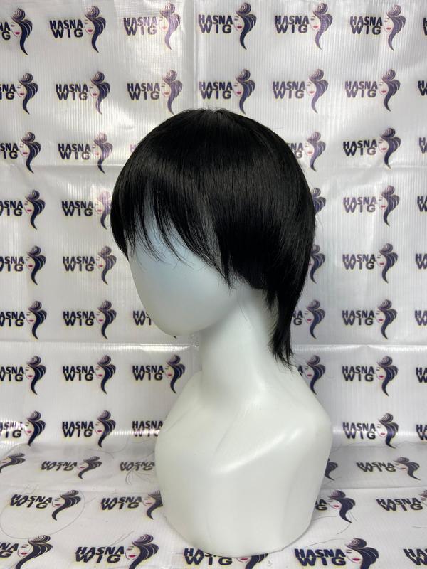 WIG PRIA RAMBUT PENDEK TEBAL WARNA HITAM MODEL COWOK KOREA GRATIS WIGCAP 6