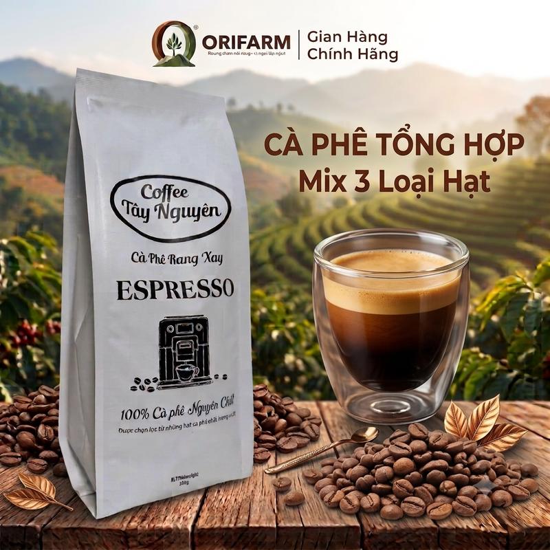 1Kg Cà Phê Tổng Hợp Mix 3 Loại Hạt - Robusta+ Culi +Arabica- Coffee Tây Nguyên