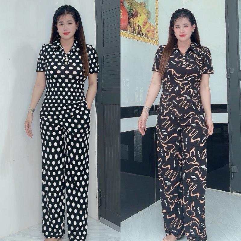 [ Ống Rộng] Đồ Bộ Nữ quần dài ống rộng vải thun aty co giãn 4 chiều size 48-85kg_Tâm Đan Áo Nhung.đồ bộ nữ Women Ong Top