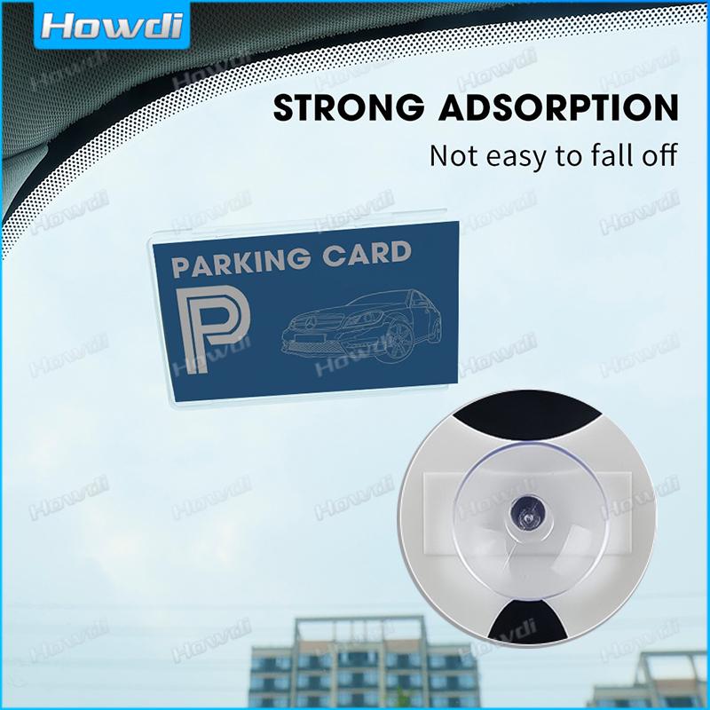 Product Introduction of 【Howdi Car Outlets】Transparent Parking Card Sleeve Storing Information Card Suction Cup Style 28
