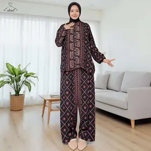 Setelan Wanita JUMBO Rayon motif / Piyama kekinian l Oneset by alEZal