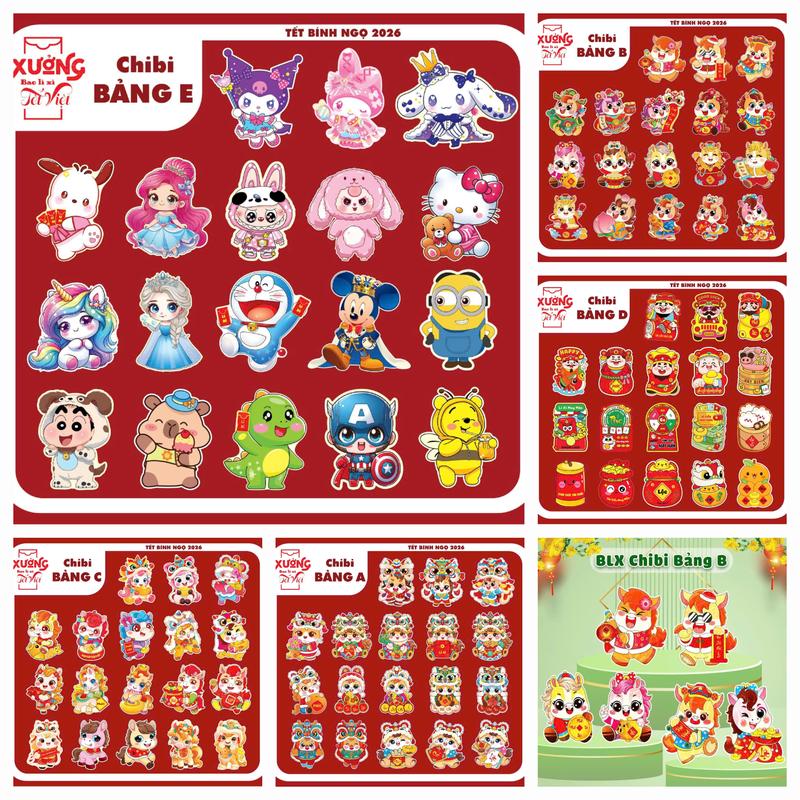 Combo 20 Cái Bao Lì Xì Chibi 3D 2026 Ngựa Dễ Thương (Chọn theo bảng)