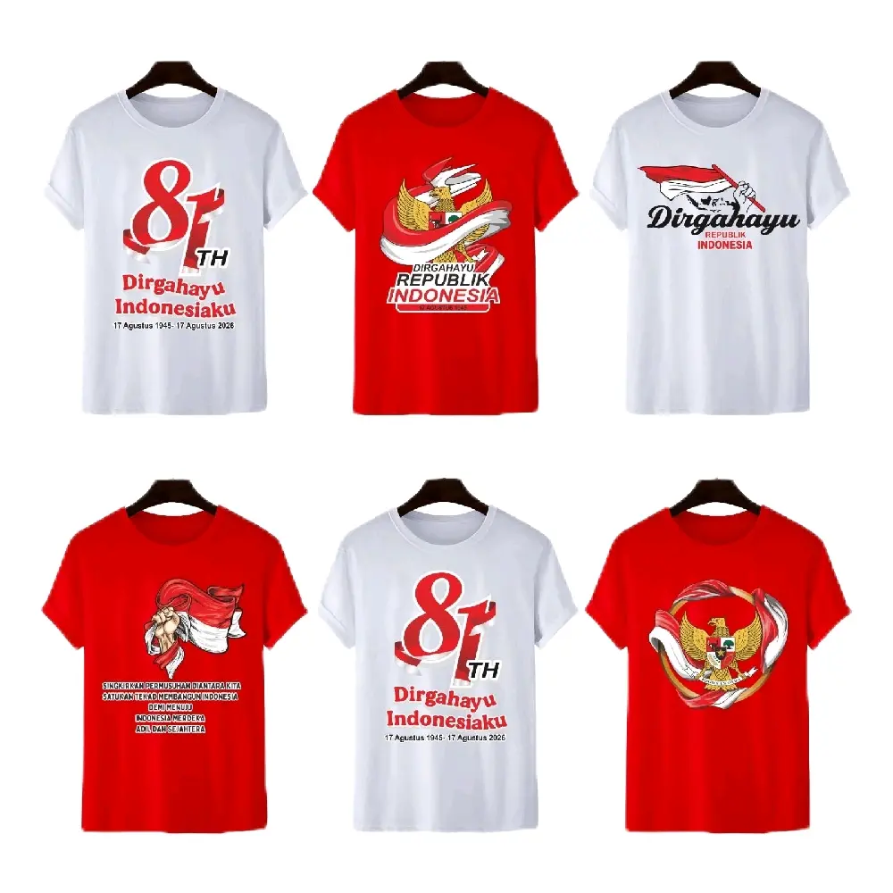 KAOS DEWASA 17 AGUSTUS HUT RI DIGITAL SABLON Baju Distro Unisex Pria Katun Wanita Oblong Atasan