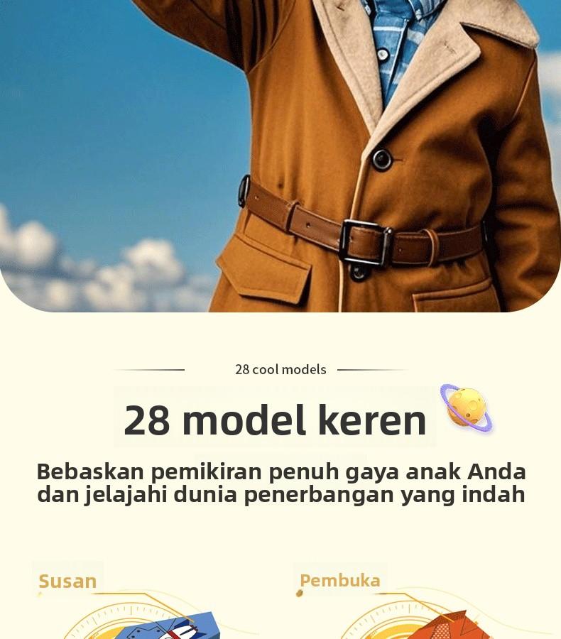 Mainan Pesawat Kertas Paper Jedet,Buku origami pesawat kertas untuk anak-anak，Mainan origami edukatif untuk anak-anak，- 32 halaman, 16 jenis Permainan Belajar Karton，Kertas ramah lingkungan | Kekinian