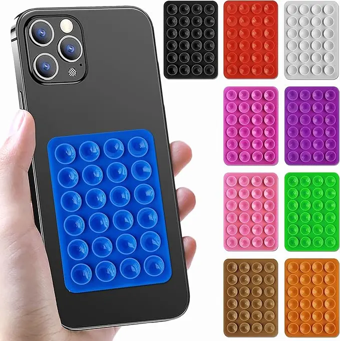 Buy 1 Take 1 Double Side Backed Strong Adhesive Sucker Pad For Iphone Xiaomi Huawei Vivo ect Smart Phone Universal Silicone Backed Adhesive Phone Mat Suction Cup Mat Smartphone Mount Free your hands Cellphone Accessories Stand