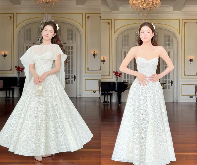 SÒ VINTAGE - AULERA đầm ren hoa đính kết thủ công cao cấp dáng corset