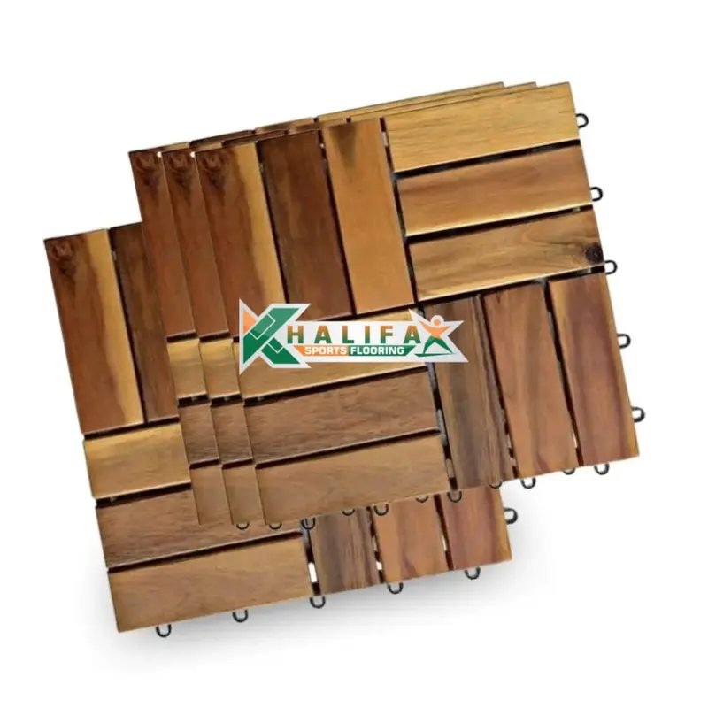 Decking Tile Kayu Jati 30 x 30cm - Pilihan Terbaik untuk Taman Anda Lem 2