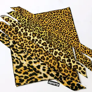 Slayer bandana motif batik leopard macan tutul slayer leopard putih dan coklat slayer multifungsi 53cmx53cm Syal