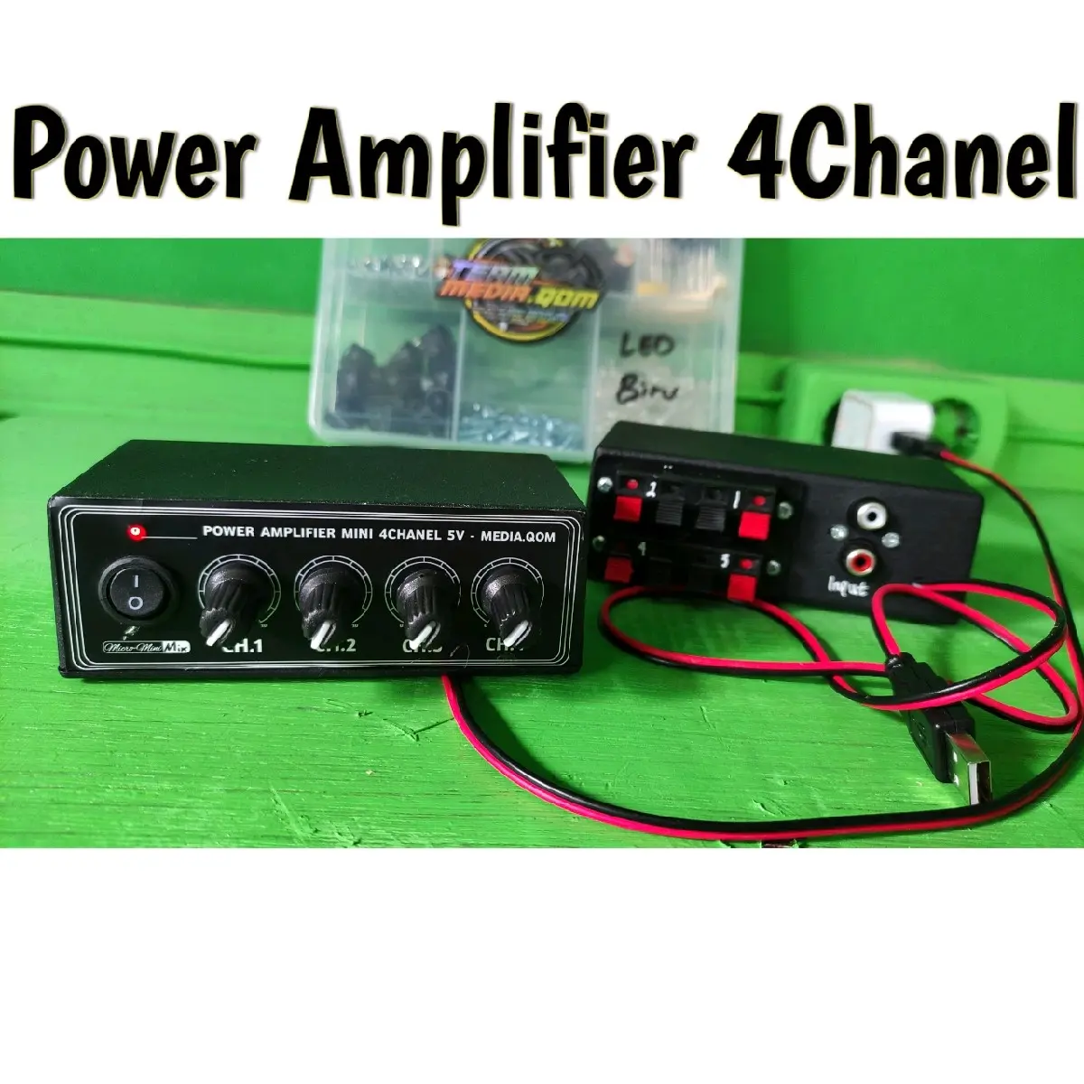 Power 4Chanel doble stereo 5V miniatur Amplifier