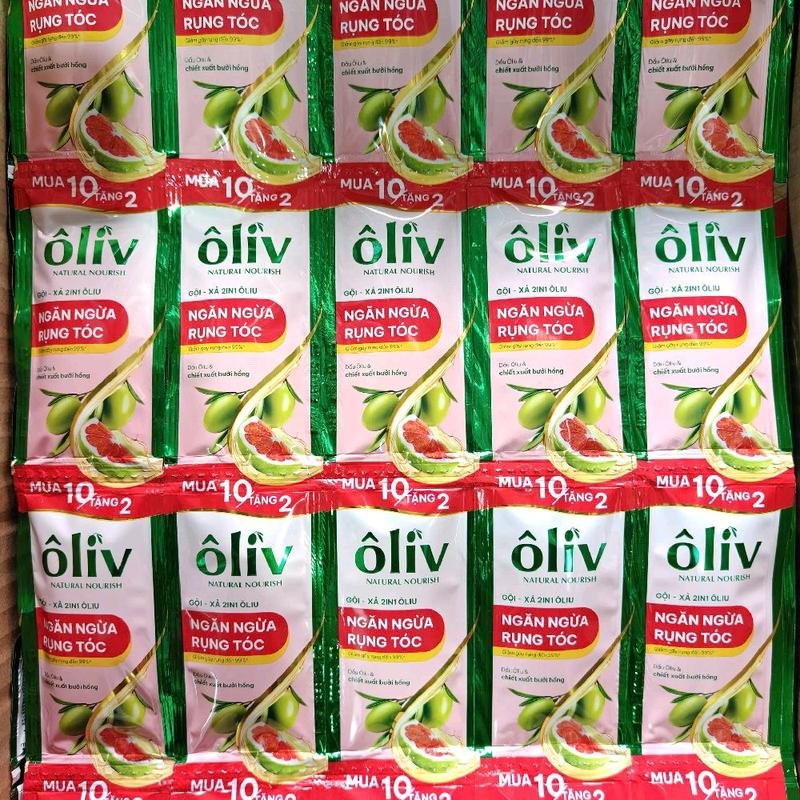 Combo 5 Dây Dầu Gội Xả 2in1 Oliv Bưởi Hồng - Ngăn Ngừa Rụng Tóc