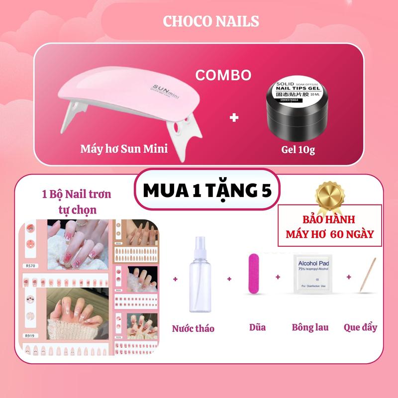 Siêu quà tặng COMBO Máy Hơ Sun Mini Kèm Gel Làm Nail Tại Nhà Hơ Màu Thạch Và Tặng Nước Tháo Móng Kèm Phụ Kiện Choco Nails Máy Hơ Nail