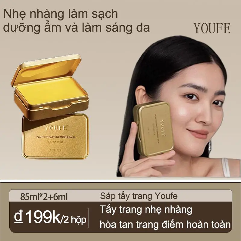 [199k/2 hộp] -Sáp tẩy trang YOUFE,Dịu nhẹ không kích ứng, làm sạch nhanh, không gây mụn, phù hợp mọi loại da Nước, kem tẩy Trang-85ml+2ml*3