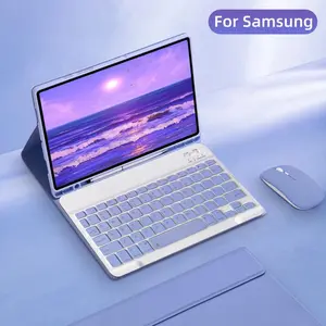 【No tablet】Casing Keyboard Mouse for Galaxy Tab S9 FE Plus A11+ S10lite S6 Lite 10.4 S7 Plus S7 FE S8 Plus 12.4 A8 s10 fe+  For Samsung Galaxy Tab A9+ 11'' SM-X210/X216 Wireless Bluetooth Cover samsung  tab