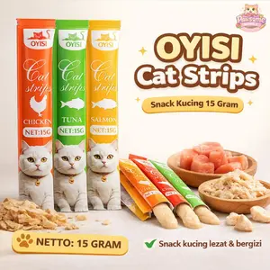 OYISI Snack Kucing 15g | Camilan Kucing Lezat | Rasa Chicken, Salmon, Tuna