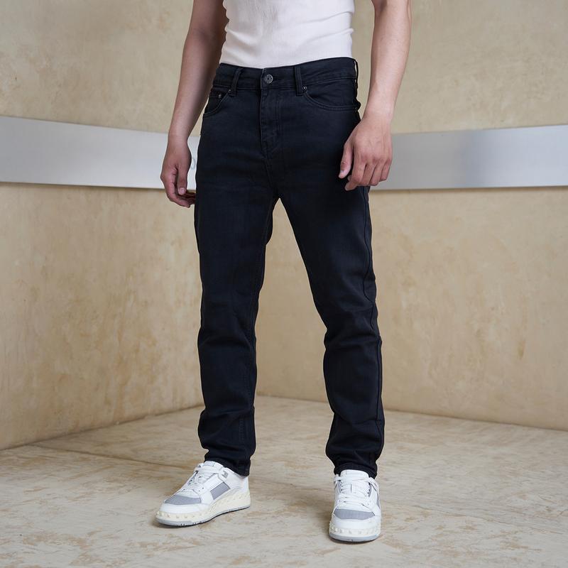 Quần jean nam trơn màu đen chất bò đẹp co dãn tốt 4 chiều Có Túi form dáng skinny boy phố QS20 Menswear Pants