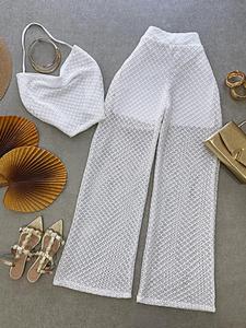 Conjunto de playa para verano, top halter y leggings de malla, conjunto de dos piezas estilo vacaciones, perfecto para sesiones fotográficas de verano, ropa de playa moderna
