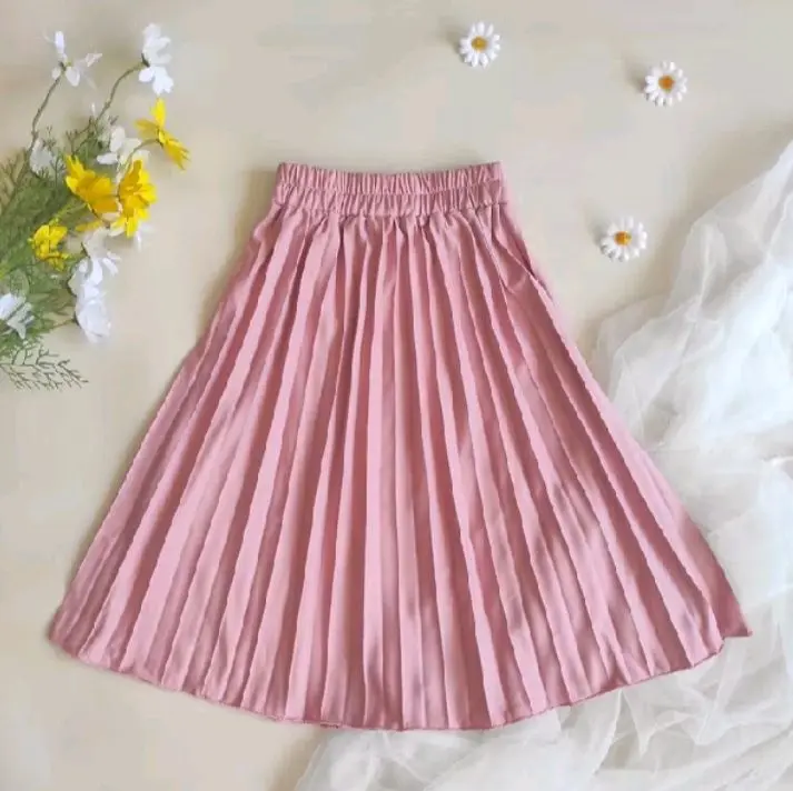 Hana Rok Plisket Super Premium Anak Perempuan Umur 4-15 Tahun Bahan Hyget Super Premium Nyaman Adem Lembut Lentur Fashion Anak Kekinian 5