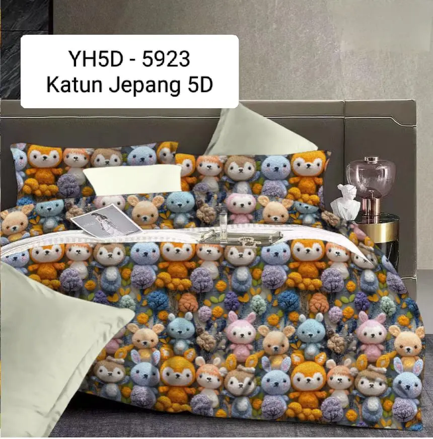 LOVELY Sprei Set atau Bedcover Set Katun Jepang 5D Motif Anak | YH5D 5923 / 5952 / 5130 / 5919 / 5925