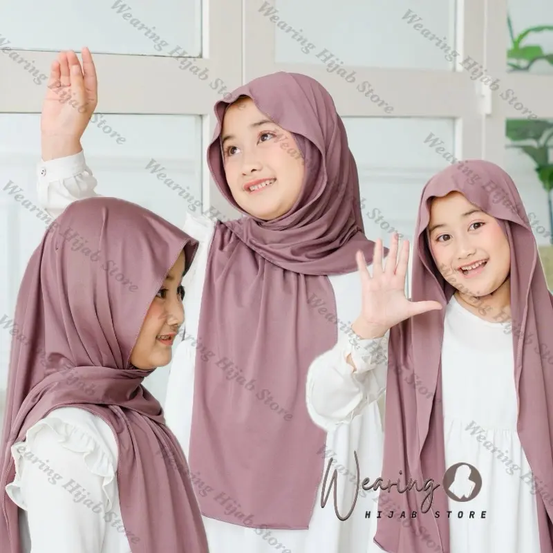 Jilbab Pashmina Inner Anak Bando Oval Jersey / Pasmina Instan Meleyot Anak Remaja Usia 5-10 Tahun Kerudung Simple