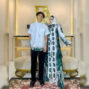 Ellyarsy - Naizaa Gamis Sarimbit Raya Series Suami Dan Istri Material Lady Zr Mix Organza +  Exlusive By Elly Arsy (Fre Pin Ea )