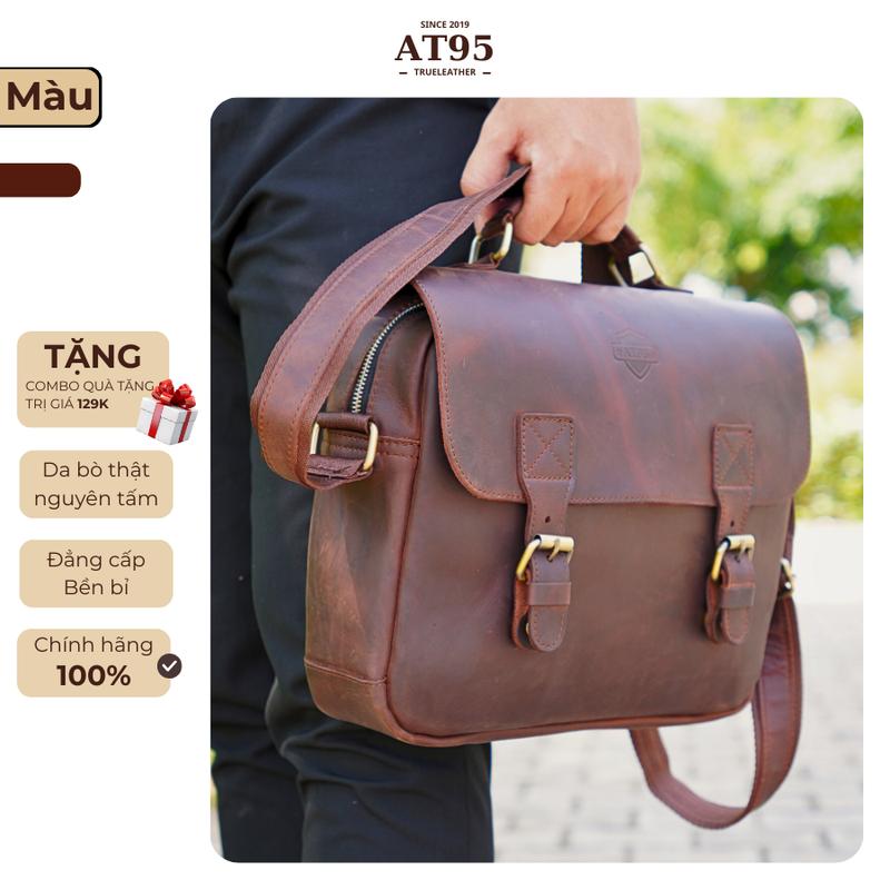 Cặp da bò thật da bò sáp cao cấp Nam CAP05 AT95