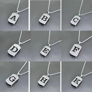 COD-Kalung Inisial Nama Silver Anti Karat / Kalung Abjad A-Z / Aksesoris Fashion Kualitas Tinggi Keren Bagus