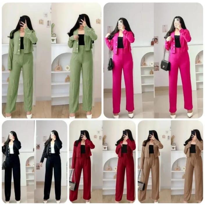 One Set Casey Knit And Pants Murah Berkualitas Setelan Wanita Kekinian Setelan Wanita Terlaris One Set Wanita Kekinian Knit Rib Terbaru Setelan Knit Wanita Setelan Wanita Korean Style One Set Knit Onset Knit Premium 8