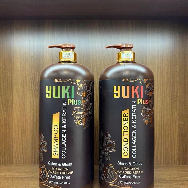  Dầu gội keratin Yuki Plus dung tích  -2000ml  chai phục hồi tóc khô sơ,hư tổn kiềm dầu .mùi nước hoa chờ lồ 