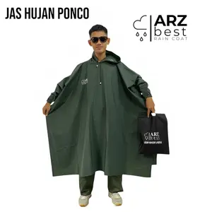 Jas Hujan Raincoat ARZ PONCO  + Celana Bahan PVC tebal Ukuran Jumbo