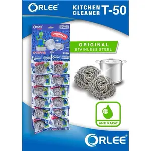 ( 1 Renteng - 12 pcs ) Gosok Panci Sabut Kawat Wajan Spon cuci piring Stainless Gosokan Anti Karat Aluminium