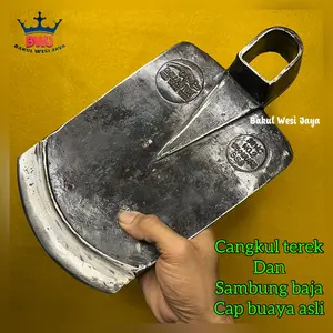 Cangkul Terek Dan Sambung Baja Cap Buaya Asli - Pacul Tajam Anti Lengket