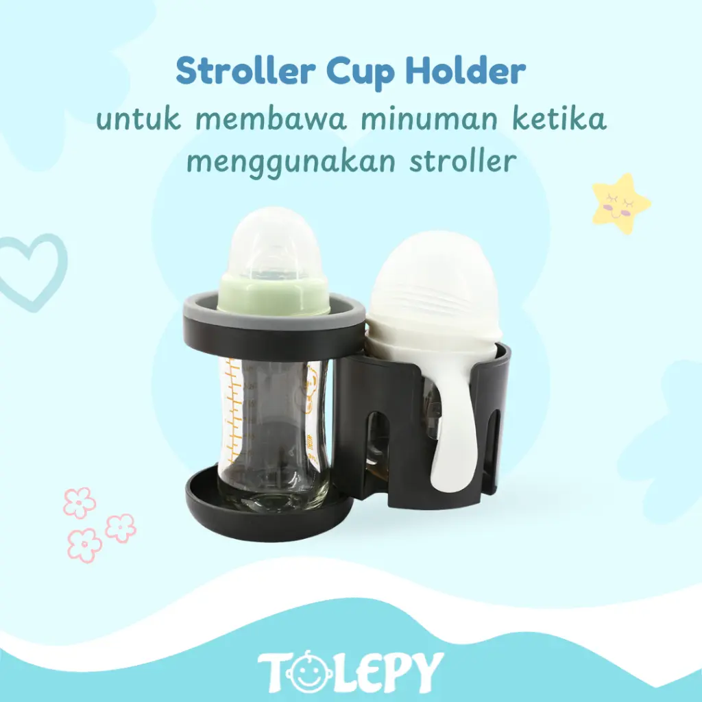 TOLEPY 2 in 1 Stroller Cup Holder Universal | Tempat Botol Minum Stroller | Aksesoris Stroller