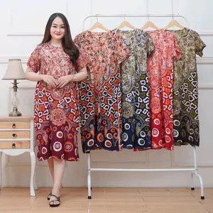 Daster Base Standar ZA Rayon Busui Printing Bahan Rayon Super Busui Kancing Resleting Ada Tali & Saku All Size Nyaman Adem Cocok Musim Panas