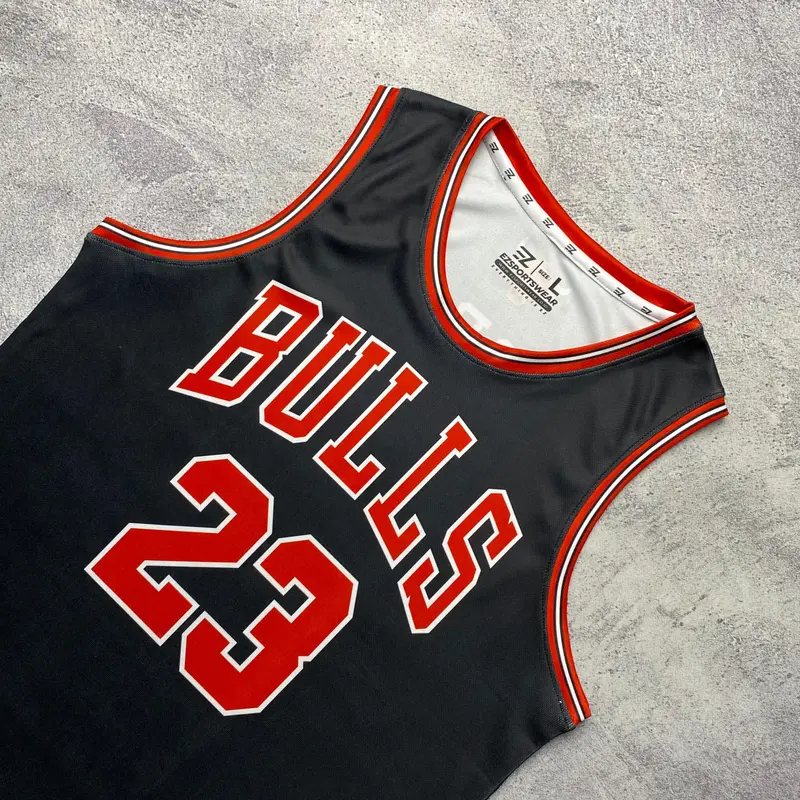 [ORIGINAL] Jersey Michael Jordan Chicago Blls #23 HITAM BLACK - Swingman Bola Basket Baju Kaos T-Shirt Tshirt Atasan Costum Kostum Custom 7