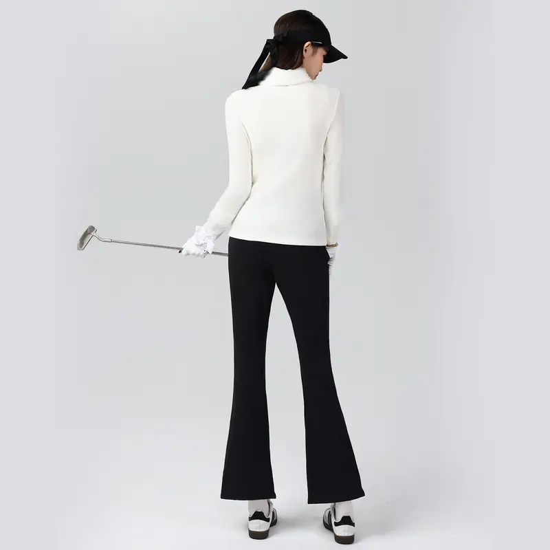 Quần Áo Golf, Dành Cho Nữ, Dài Tay, Dày Và Ấm, Thiết Kế Cổ Áo Lông Thỏ, Cao Cấp Có Thể Tháo Rời Đàn Hồi, Bó Sát, Chất Lượng Cao, Thoải Mái, Thích Hợp Cho Các Môn Thể Thao Giải Trí Ngoài Trời, Quần Dài Chuông, Mùa Thu Và Mùa Đông Mới 6