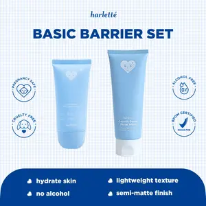 [2 PCS BUNDLING SUNSCREEN] Harlette Oat Probiotic Lightweight Sunscreen 40 g + Oatmilk Gentle Facial Wash 100 g