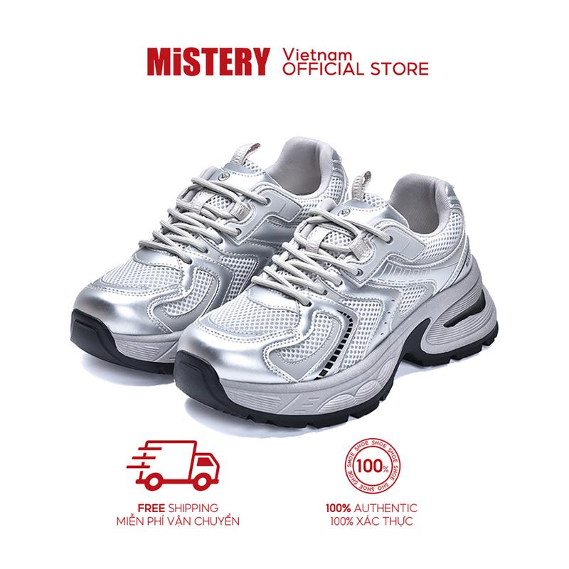  MiSTERY Giày Thể Thao Chạy Bộ Nữ Hàn Quốc Thời Bạc 5cm Tăng Chiều Cao MIS-1572 