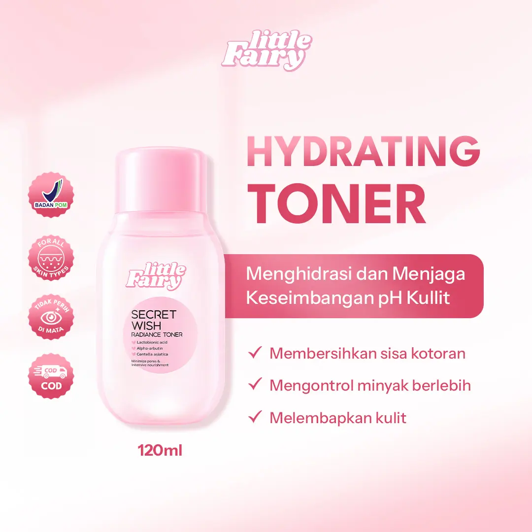 LITTLE FAIRY Secret Wish Radiance Toner centella asiatica ARBUTIN Hyaluron soothe and brighten Water 120ml