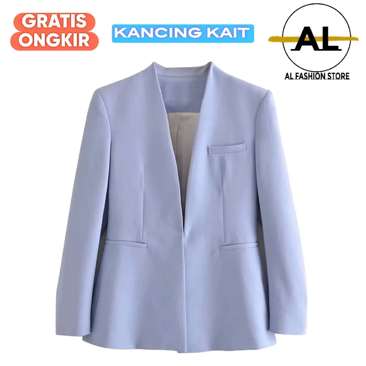Blazer Wanita Terbaru Model Kancing Kait Desain Kekinian - Panjang Casual Atasan Kerja