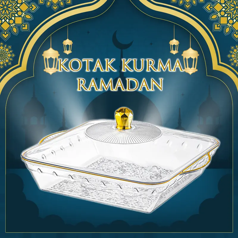 Greenland Wadah Makanan Tempat Kue Lebaran Aestetic Food Tray Transparan Serbaguna Wadah Makanan Mangkuk Sayur Lebaran Aestetic Mangkuk Dengan Tutup HSB857