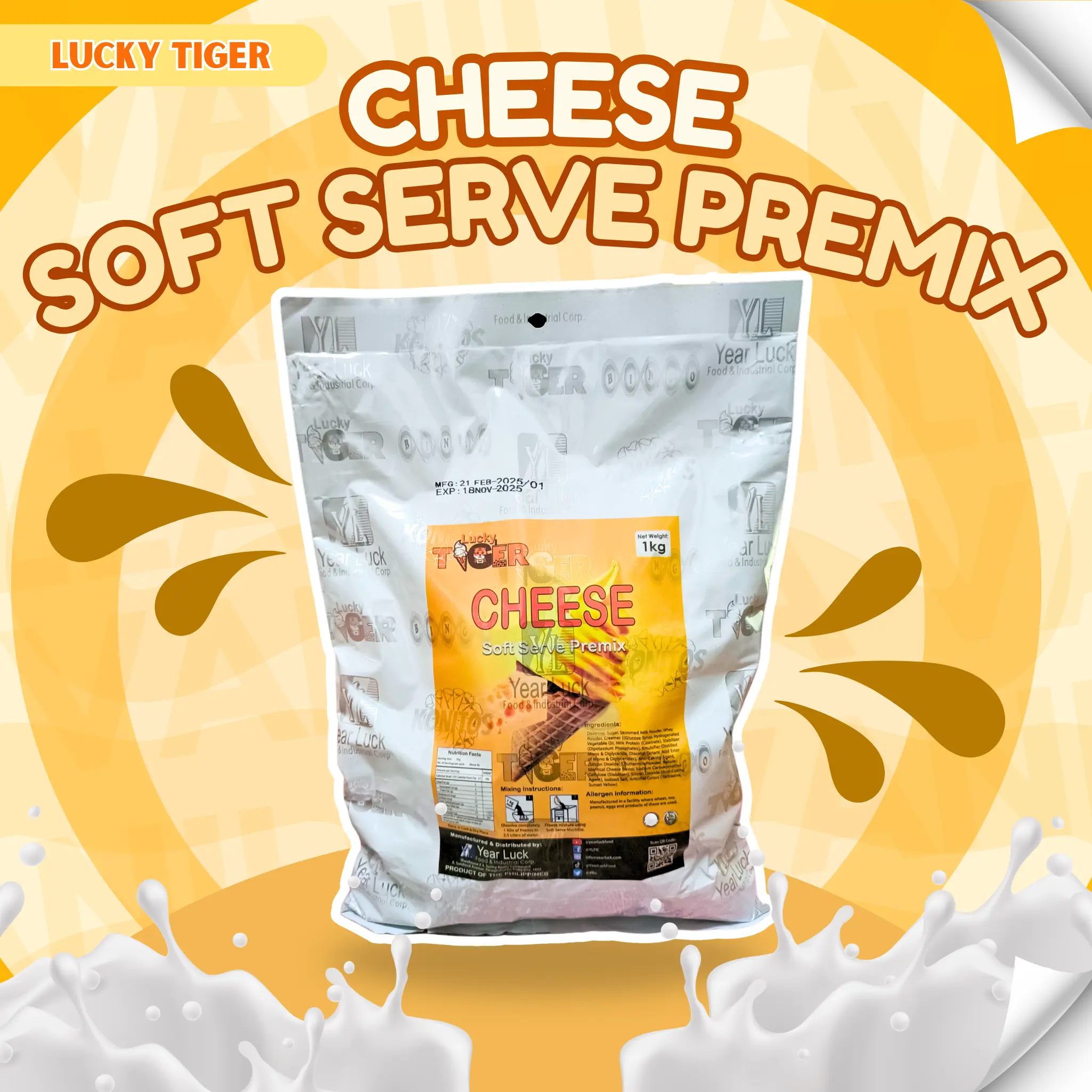 LUCKY TIGER Soft Serve Powder Premix Cheese 1kg